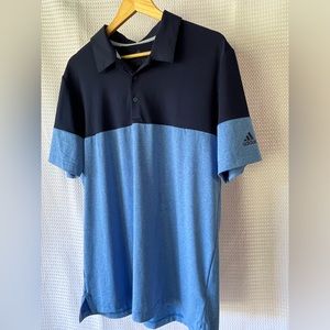 Adidas Ultimate 2.0 All Day Golf Polo, true blue & heather blue, men’s Large